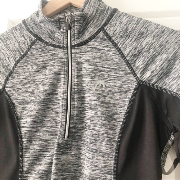 HEAD Half Zip Gray & Black Athletic Pullover - Picture 7 of 10